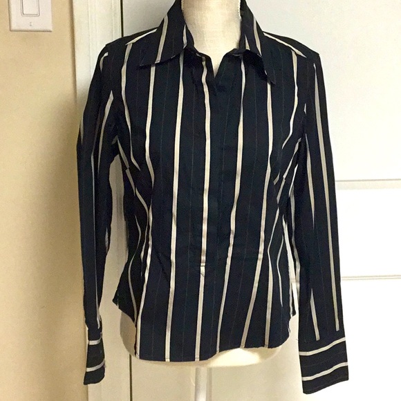 Dynamite Black/Cream striped Blouse - Picture 1 of 8